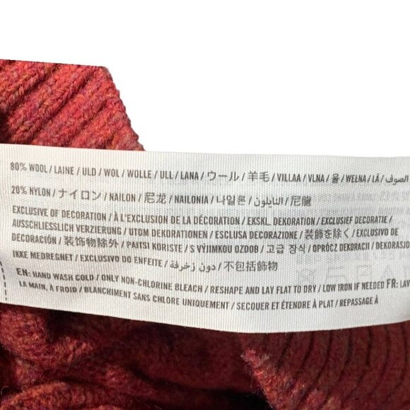 Vintage Abercrombie & Fitch Crew Neck Cable Knit Sweater Brick Red Men's Medium - Picture 6 of 11